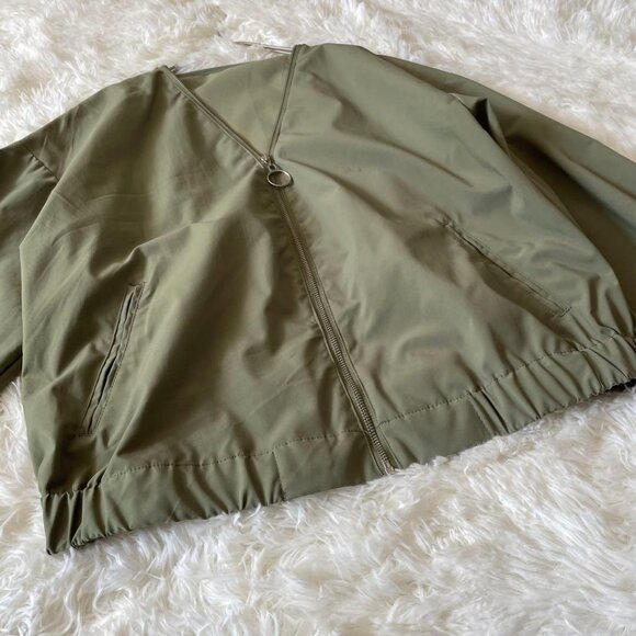 Vence Thin Collarless Jacket M Khaki Outerwear - Picture 4 of 6